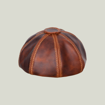 El Yapımı Deri Newsboy Cap