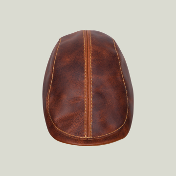 El Yapımı Deri Flat Cap